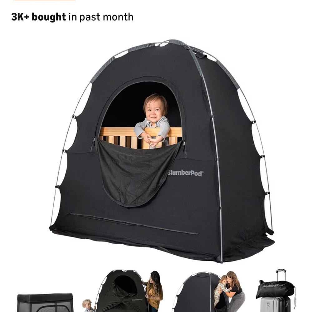NIB SlumberPod and Fan Combo Black Privacy Tent for Baby Crib